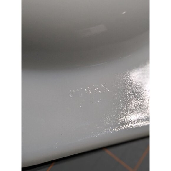 Vintage Pyrex Blue Snowflake Garland Oval Lid 12.75" White Glass Replacement - Picture 4 of 15